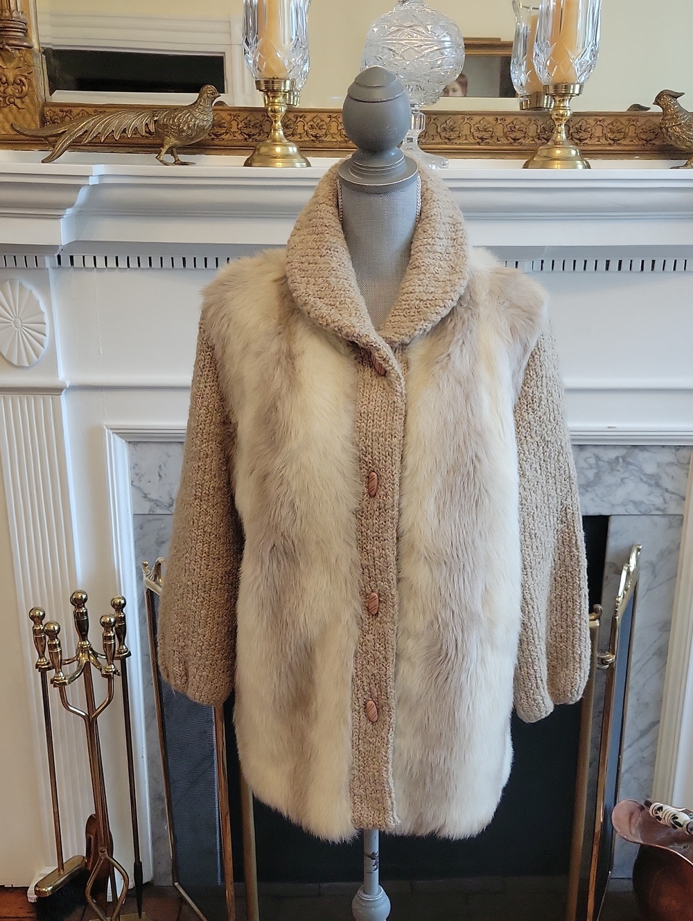 1970's D'Esprit Faux Fur Sweater/ Coat